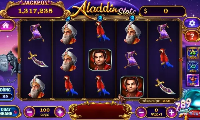 Tựa game Aladdin Slots 789Club thu hút nhiều cược thủ tham gia mỗi ngày